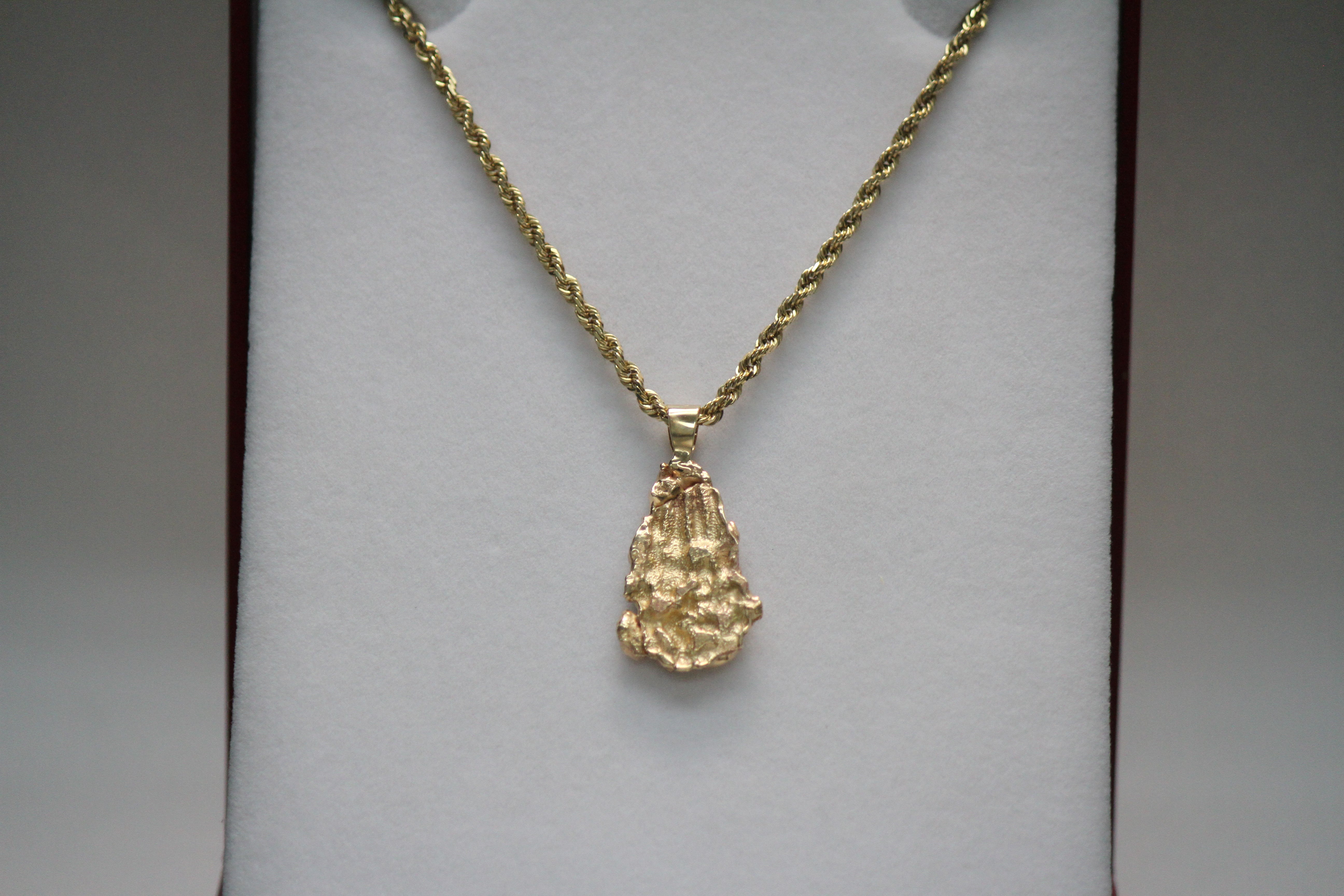 14KT Nugget Diamond Pendant
