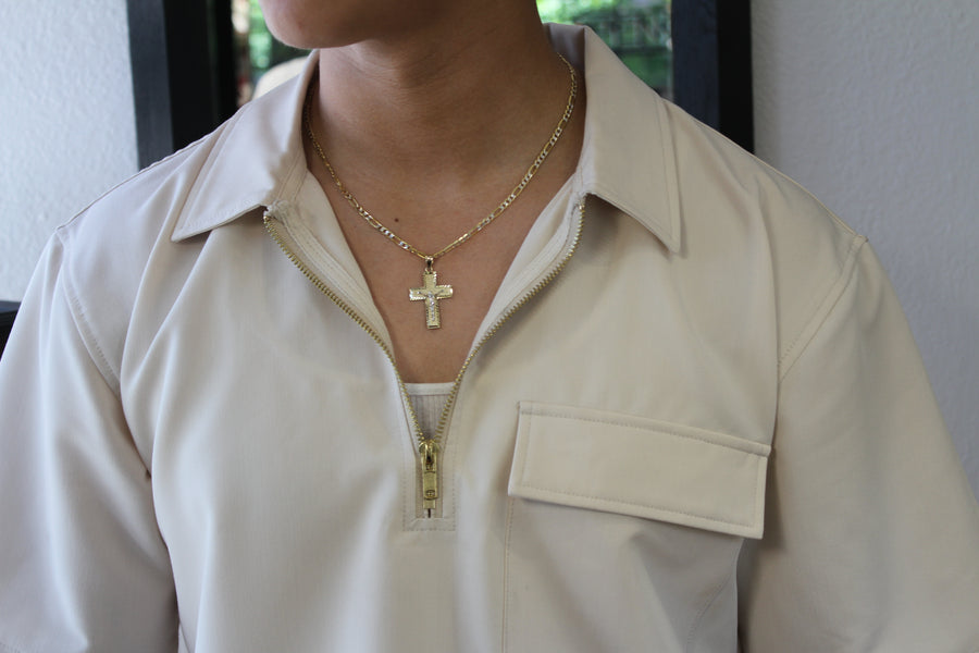 Jesus Crucifix 14KT Two-Tone Diamond Cut