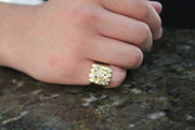 14KT NUGGET MENS RING