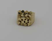 14KT NUGGET MENS RING