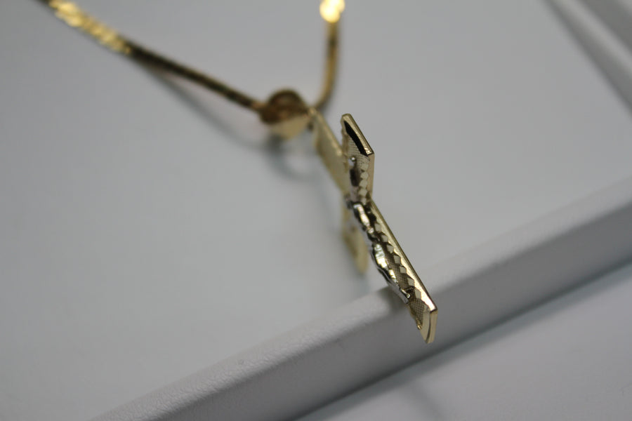 Jesus Crucifix 14KT Two-Tone Diamond Cut