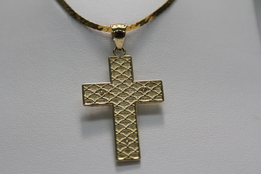 Jesus Crucifix 14KT Two-Tone Diamond Cut