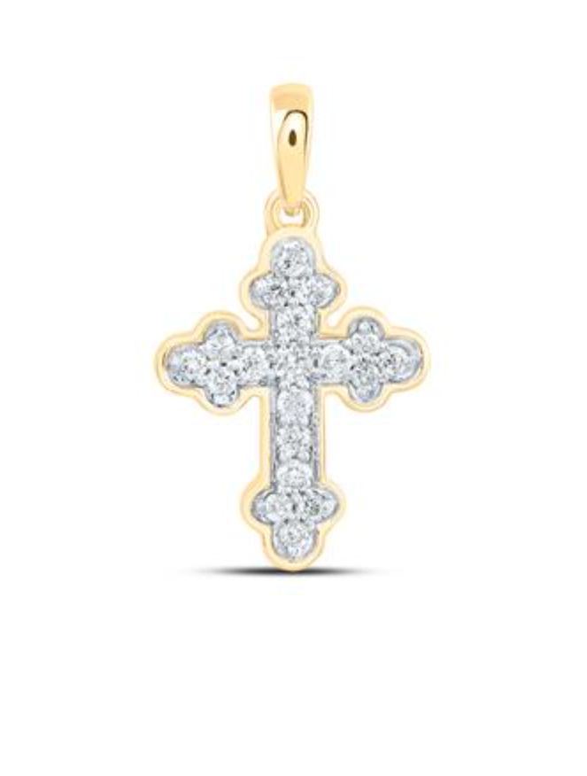 DIAMOND CROSS PENDANT 10KT 1/8CTW-DIA