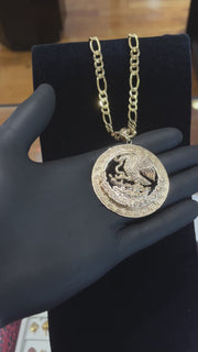 MEXICAN COAT OF ARMS 14KT GOLD